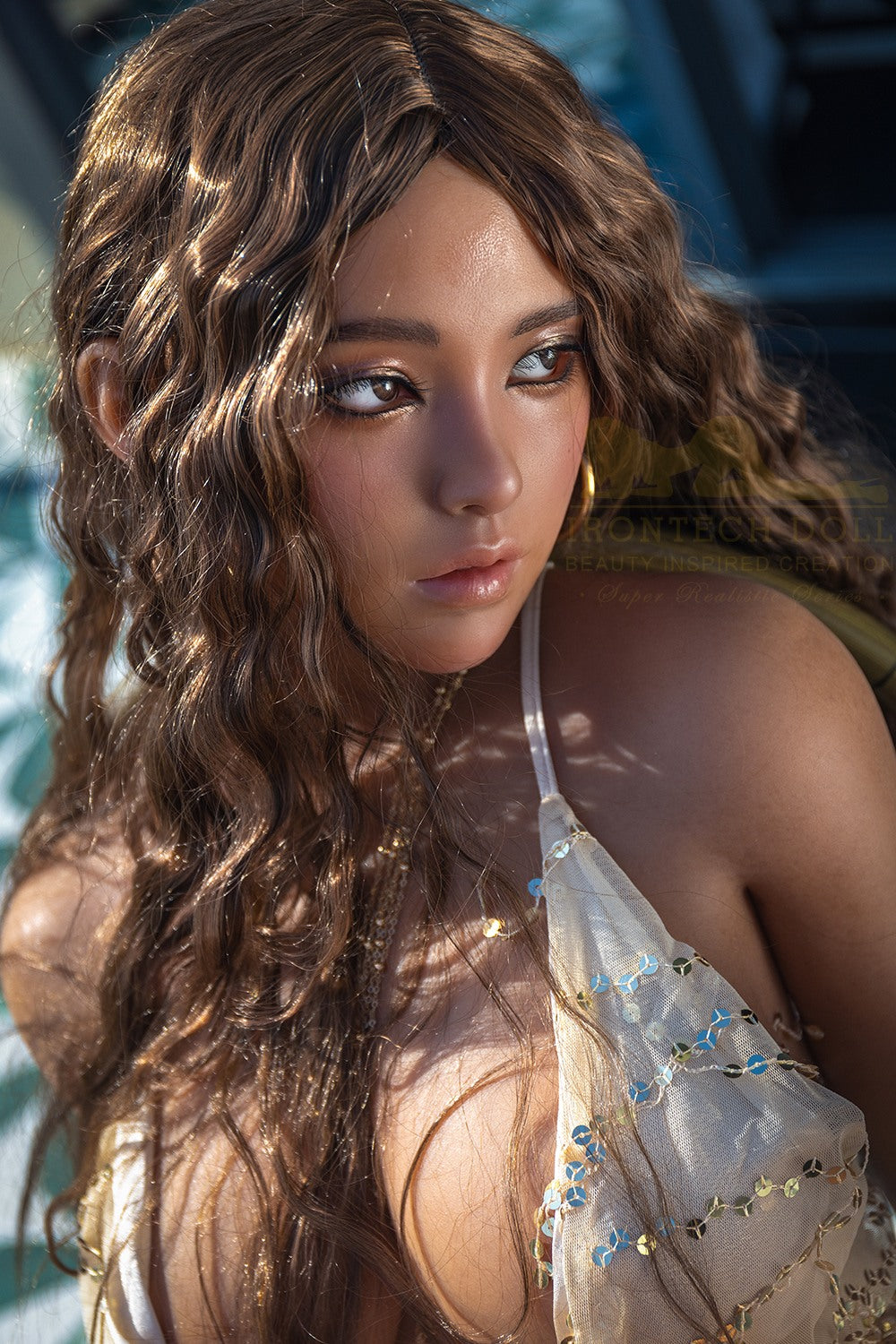 Curly Hair Tan Sex Doll 164cm S40 Eileen