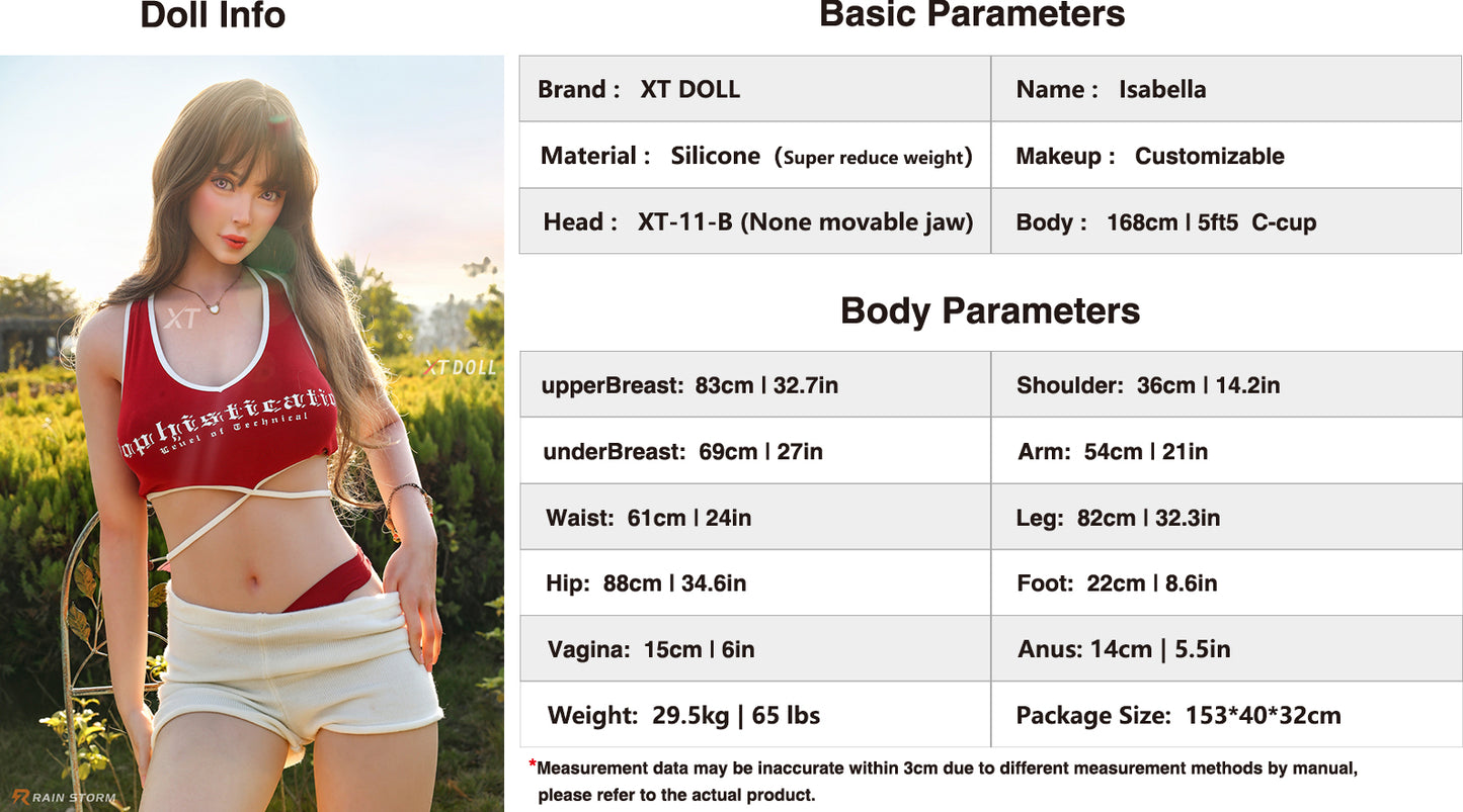 168cm  5ft5 C-cup Isabella silicone (XT-11-B）